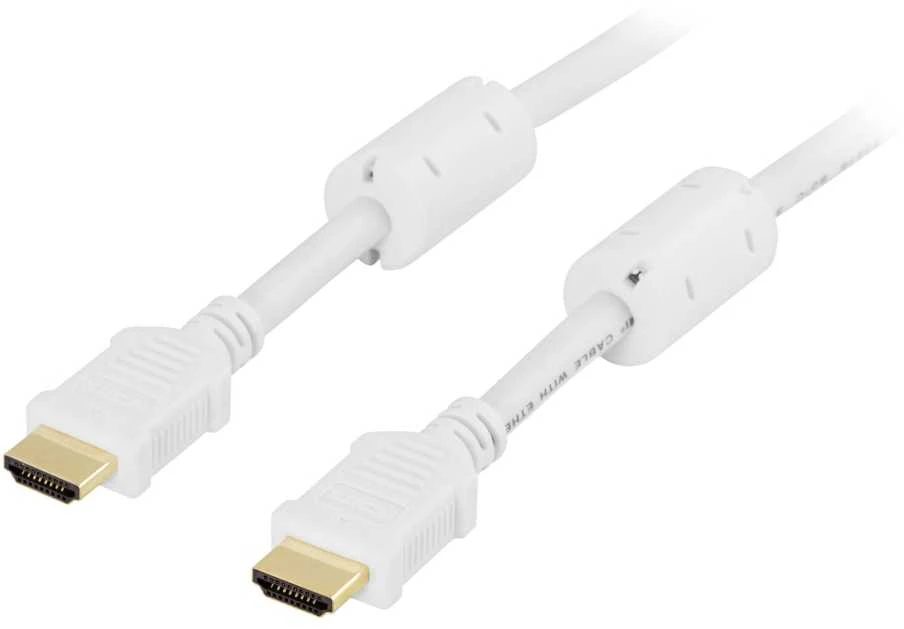 Baltas HDMI laidas su feritiniais filtrais