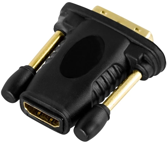 HDMI-DVI-D adapteris DELTACO Full HD 60Hz, paauksuotos jungtys, juodas / HDMI-11-K / R00100024