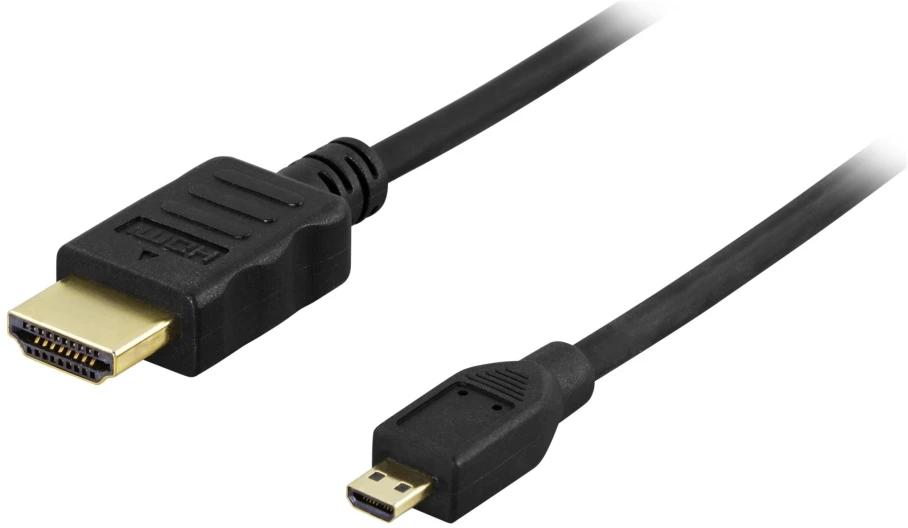 Goobay DELTACO HDMI laidas, 1,4 + E, 19 kontaktų ha-Micro 19 kontaktų ha, 1080p, juodas, 3m