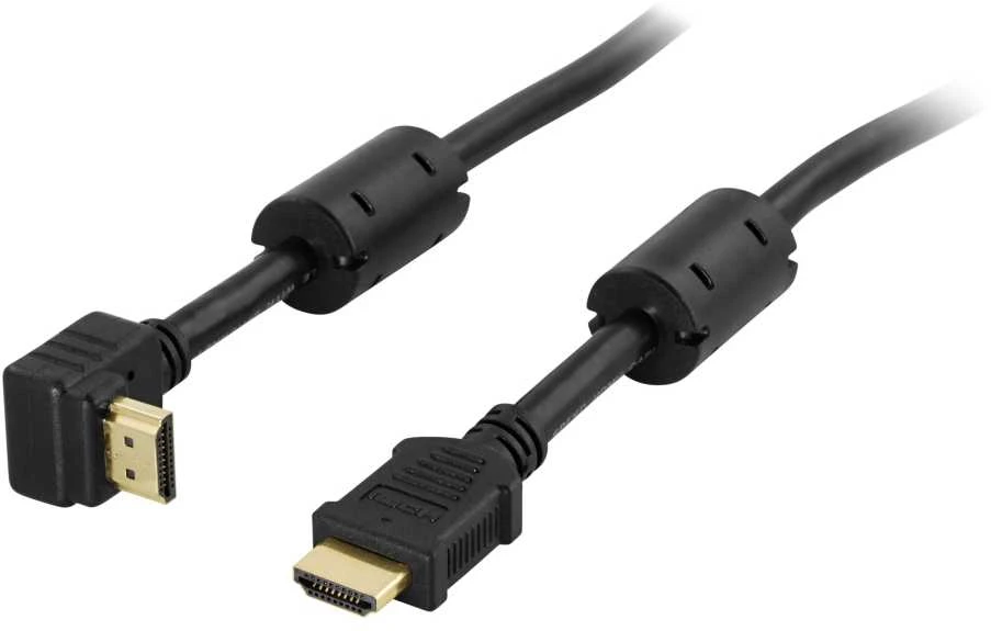 Deltaco HDMI laidas su kampine jungtimi