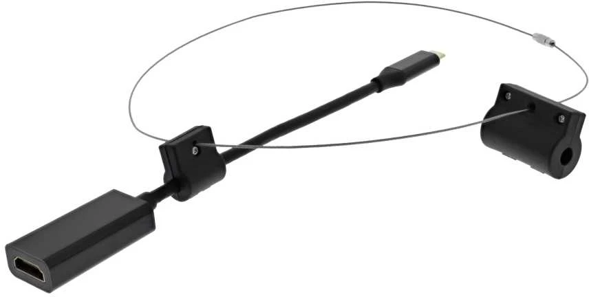Deltaco HDMI į USB-C adapterio žiedas su troseliu