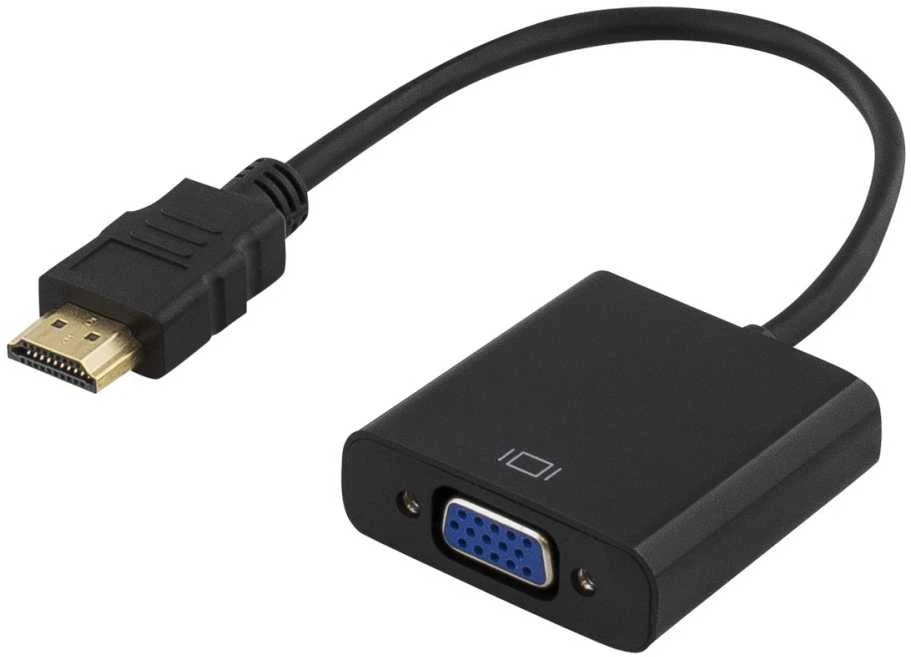 DELTACO Adapteris HDMI į VGA ir audio 3,5 , 19-pin-15-pin 1080p, 0.2m, juodas / HDMI-VGA7