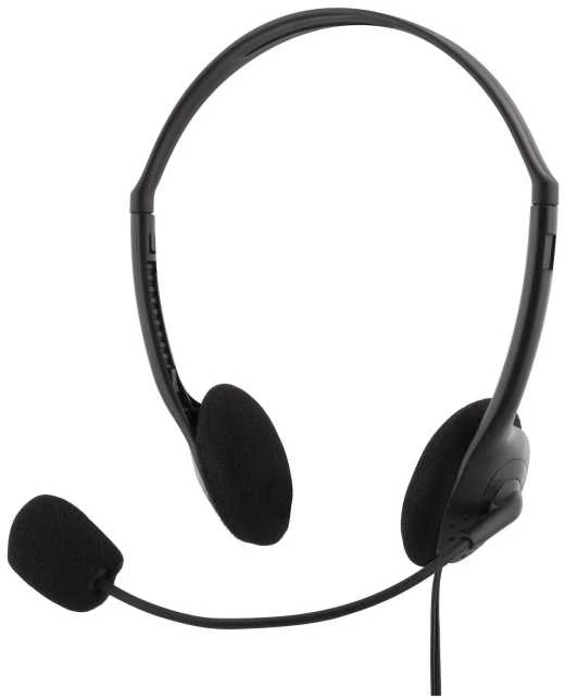 Ausinės DELTACO su mikrofonu, 108dB, 2m kabelis, juodos / HL-21