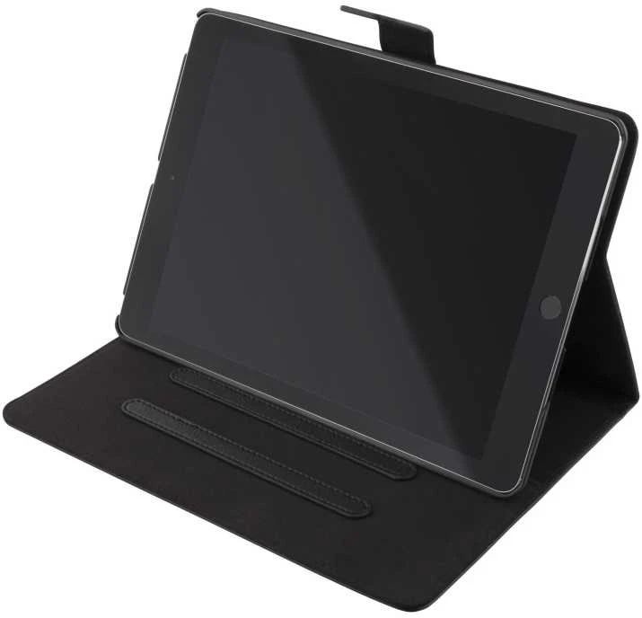 „DELTACO iPad 9.7“ (2017/2018) dėklas, veganiškos odos, atrama, juoda IPD-2017-2