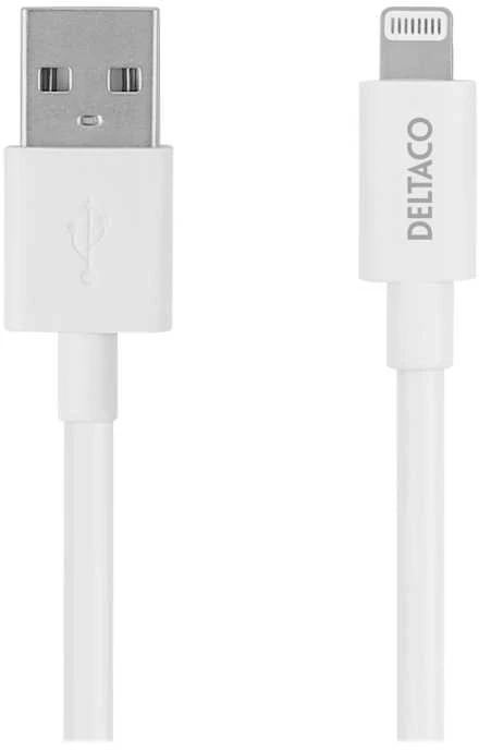 Under_Develo Lightning kabelis DELTACO USB-A -Lightning, 2m, Apple C189 chipset, MFi, FSC ženklinta pakuotė, baltas / IPLH-402