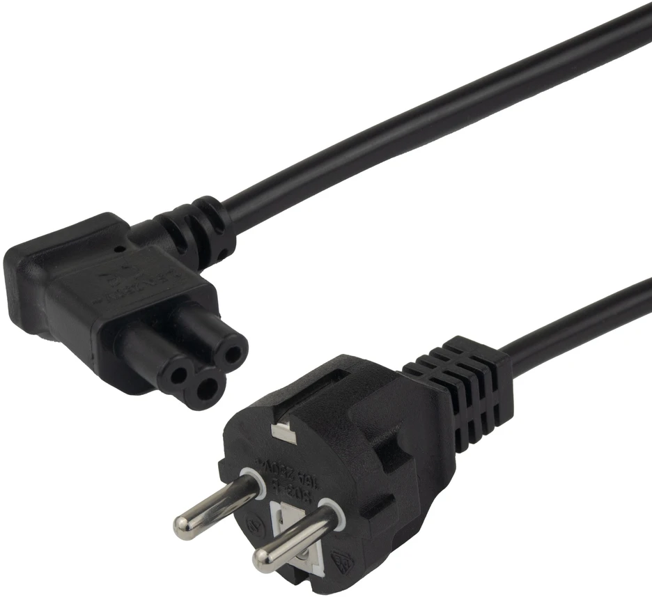 Deltaco Įrenginio kabelis, tiesus CEE 7/7 - kairysis kampas IEC C5, 5,0 m