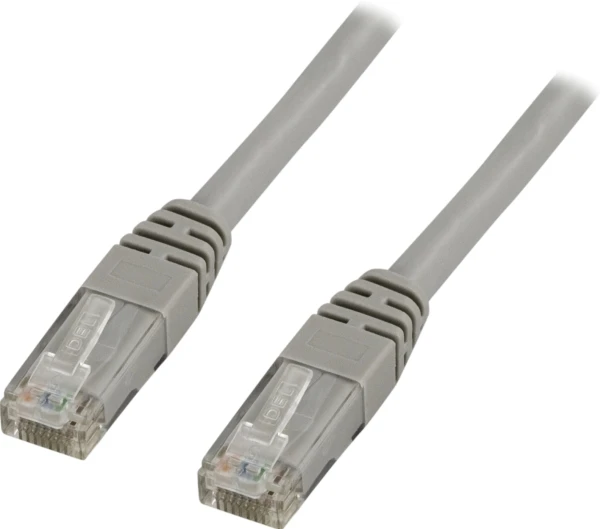 DELTACO U / UTP Cat6 patch kabelis, 5m, 250MHz, Delta sertifikuotas, LSZH, pilkas/ TP-65
