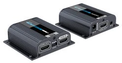 Deltacoimp HDMI Komutatorius per tinklo kabelį, prailgina HDMI signalą 1080p esant 60 Hz iki 40 m, EDID, palaikyti PoE į maitinimo imtuvą iš siųstuvo, IR, juodas / HDMI-270