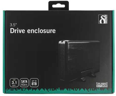 Deltaco MAP-GD33U3, HDD korpusas, 3,5 colio, Serial ATA III, USB jungtis, juodas