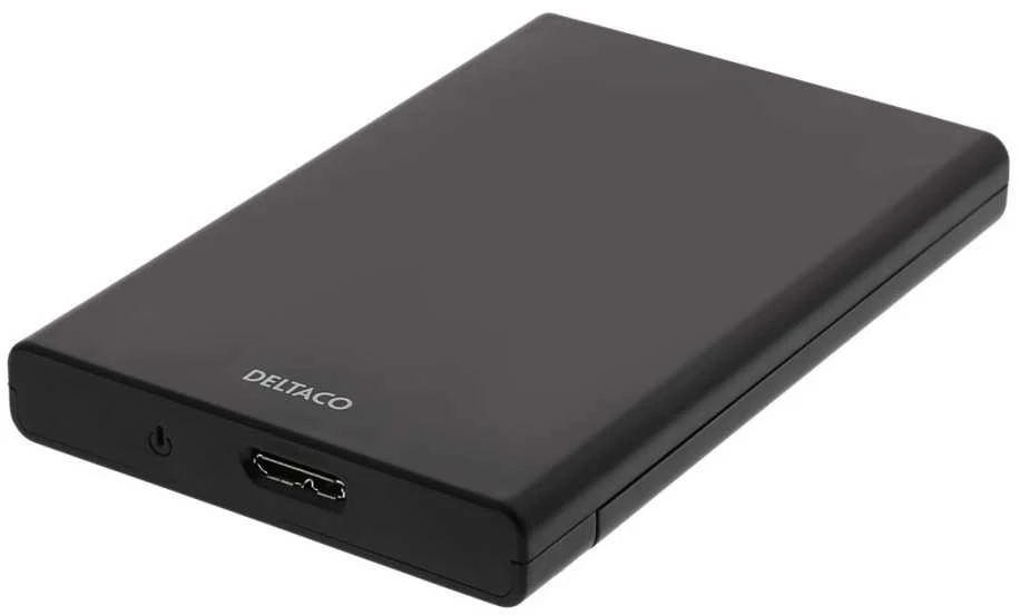 DELTACO išorinis kietojo disko korpusas,2.5 "SATA HDD / SSD, USB 3.1 Gen 1, SATA III, juodas / MAP-K2568