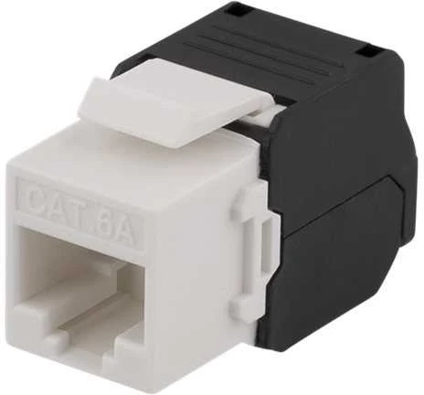 Cat6A "Keystone" lizdas, tuščio skląsčio jungtis, plastikinis DELTACO baltas / MD-120
