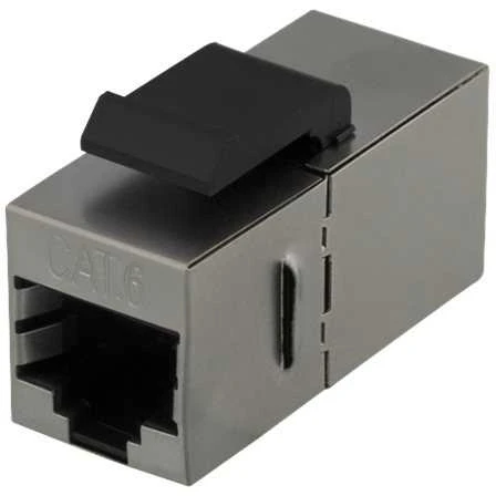 DELTACO Cat6 "Keystone" jungtis, ekranuotas, 2xRJ45,, 180, Metalinis / MD-126