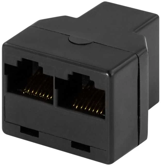 Trišakis lizdas 8P / 8C RJ45 DELTACO juodas / MD-13A