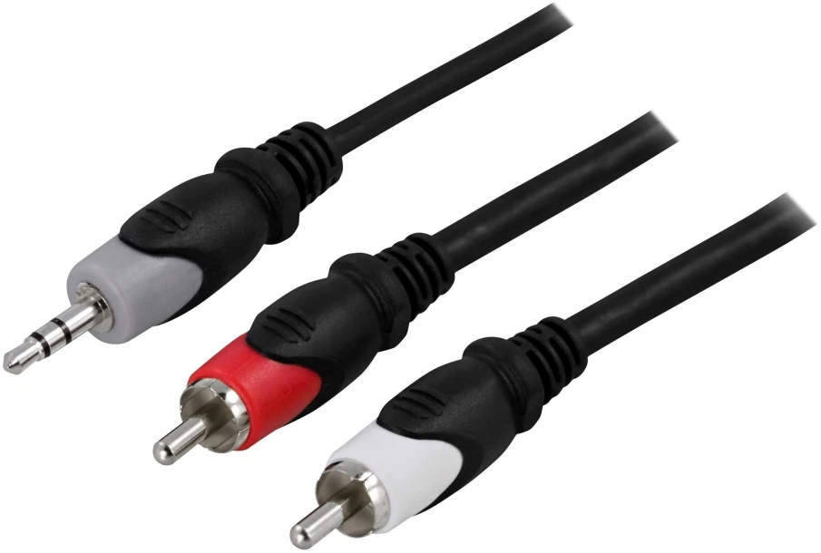 Audio kabelis DELTACO 3,5 mm ha - 2xRCA ha, 0.5m / MM-138