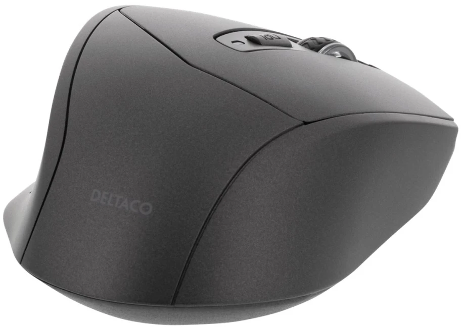 Tyli Bluetooth pelė DELTACO 800-1600 DPI, 4 mygtukai, pilka / MS-901
