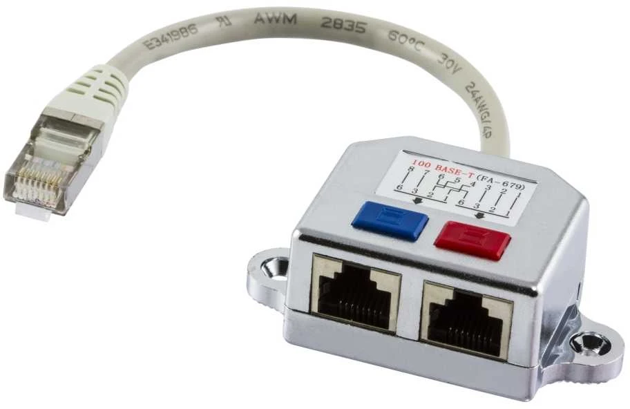 DELTACO Y tinko kabelis, 1xRJ45 ha iki 2xRJ45 ho, FTP Cat5 679-F