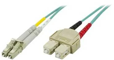 Optinis kabelis DELTACO OM3, LC - SC, duplex, UPC, 50/125, 5m, mėlynas / LCSC-65