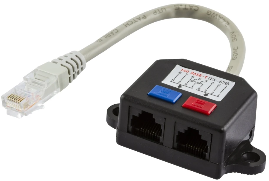 DELTACO Y tinklo kabelis, nuo 1xRJ45 ha iki 2xRJ45 ho, UTP Cat5 / 679-U