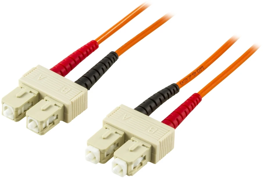 OM1 optinis kabelis DELTACO, SC - SC, duplex, UPC, 62,5/125, 25m, oranžinis / FB-525
