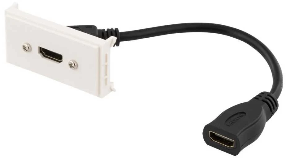 HDMI sieninis lizdas su 20 cm ilginamuoju laidu
