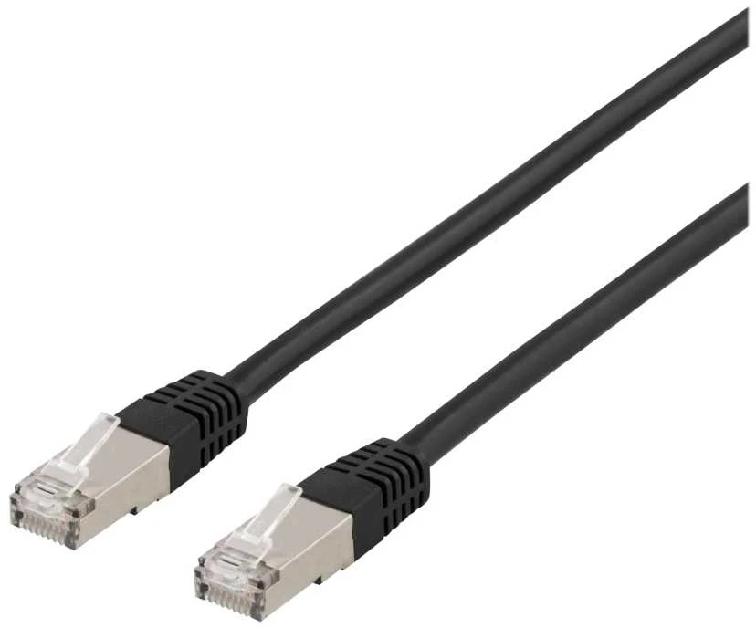 DELTACO - Komutacinis kabelis - RJ-45 (kištukas) į RJ-45 (kištukas) - 7 m - F/UTP (folija dengta neekranuota susukta pora) - CAT 6a - be halogenų, lieto plieno - juodas