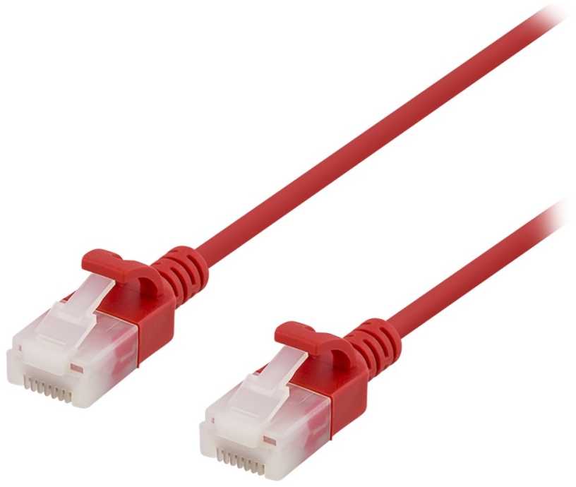 Deltaco - Tinklo kabelis (patch) - RJ-45 (kištukas) į RJ-45 (kištukas) - 30 cm - UTP - CAT 6a - be halogenų, formuotas, su kabliuku - raudonas