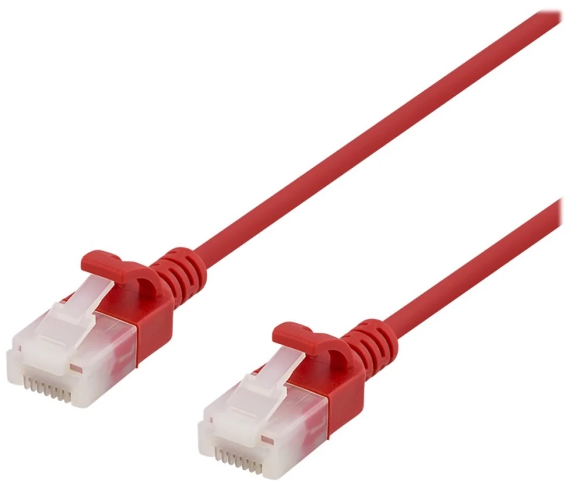 Deltaco - Patch kabelis - RJ-45 (kištukas) į RJ-45 (kištukas) - 3 m - UTP - CAT 6a - be halogenų, lieto plieno, be kabliuko - raudonas