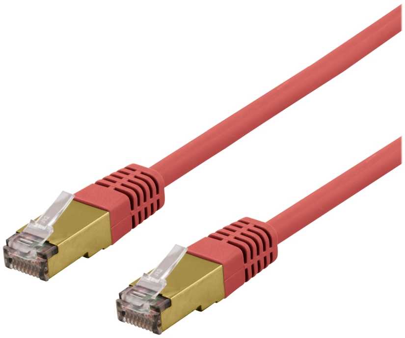 DELTACO S/FTP Cat6a tinklo kabelis, delta sertifikatas, LSZH, 3 m, raudonas
