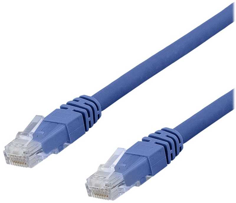 DELTACO – tinklo kabelis – RJ-45 (kištukas) į RJ-45 (kištuką) – 20 m – UTP – CAT 6a – be halogenų, presuotas – mėlynas