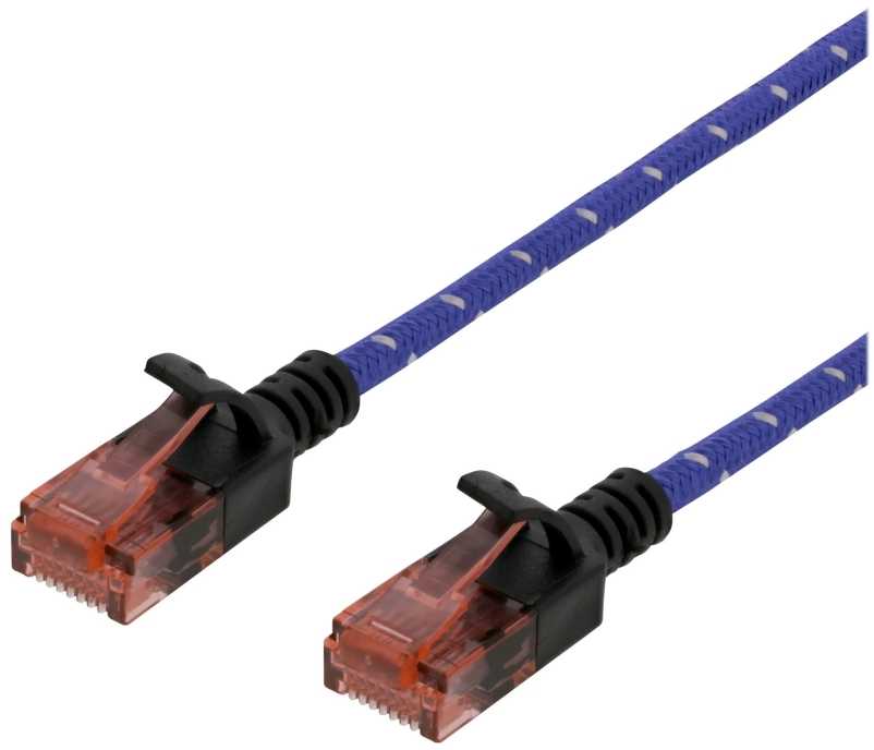 DELTACO Tough Slim CAT.6A U/UTP Komutacinis kabelis, 28AWG, 3.8mm, 1.5m, Mėlyna