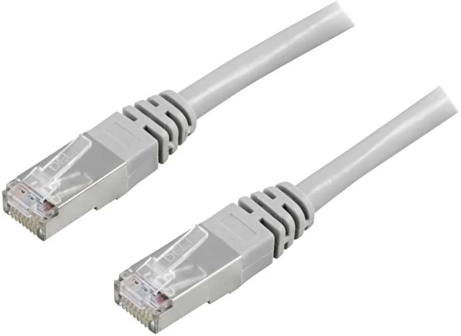 Inline DELTACO F / UTP Cat5e patch kabelis, 25m, 100MHz, Delta sertifikuotas, pilkas / 25-STP