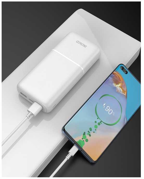 Deltaco 20 000 mAh išorinė baterija, 2x USB-A, 1x USB-C