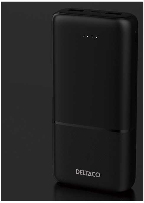 Deltaco 20 000 mAh išorinė baterija, 2x USB-A 18 W, 1x USB-C PD 20 W