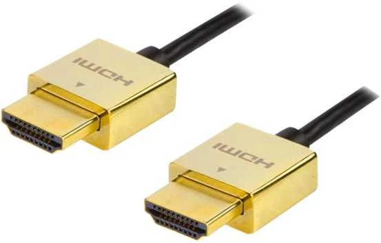 DELTACO PRIME HDMI kabelis, itin plonas, HDMI Type A ha, 4K, Ultra HD, 3.0m, juodas/auksinis / HDMI-1043-K
