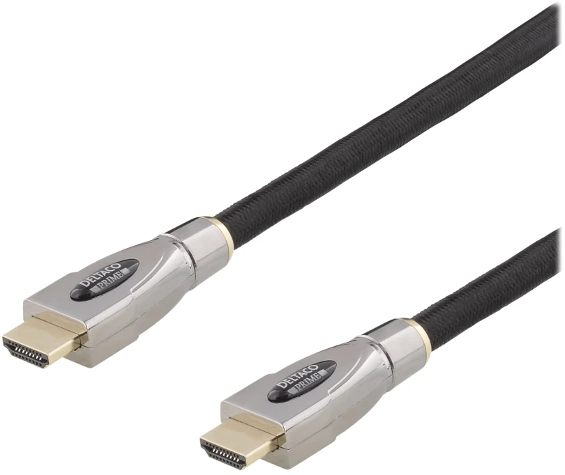 DELTACO PRIME Aktyvus HDMI kabelis, 10m, medžiaginis, 4K, Juodas HDMI-4100