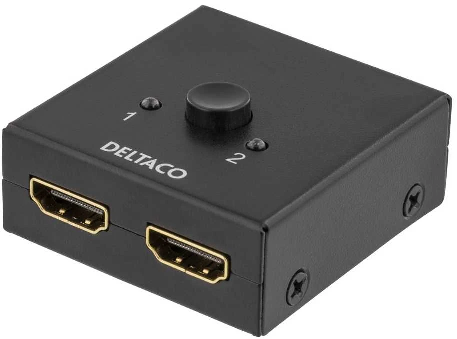 Komutatorius DELTACO, 2 jungčių, juodas / HDMI-7017