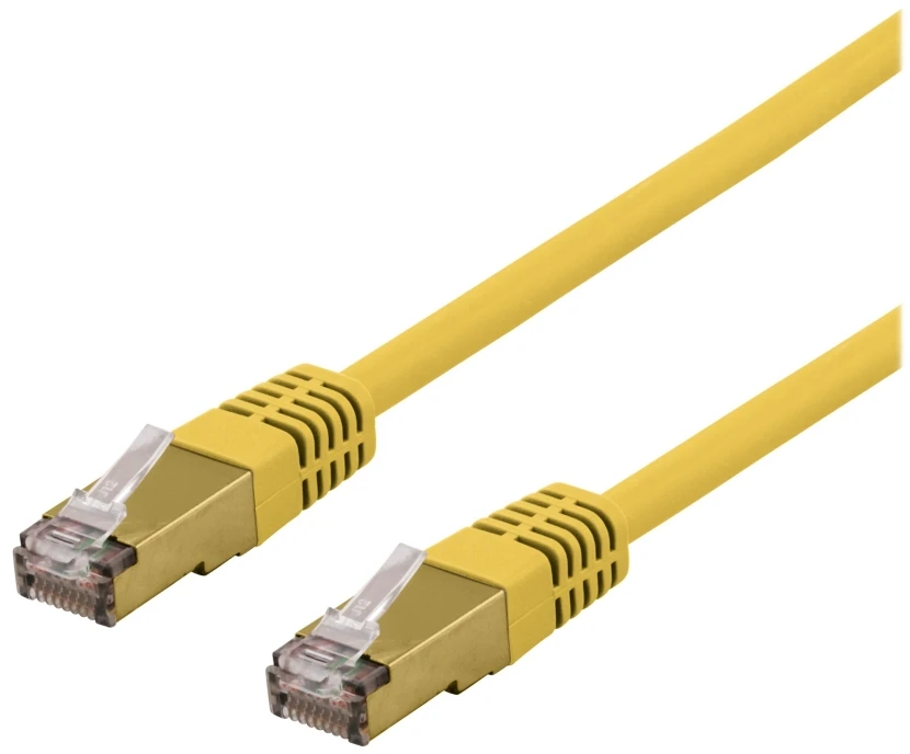 DELTACO S/FTP Cat6a jungiamasis kabelis, delta sertifikuotas, LSZH, 1 m, geltonas