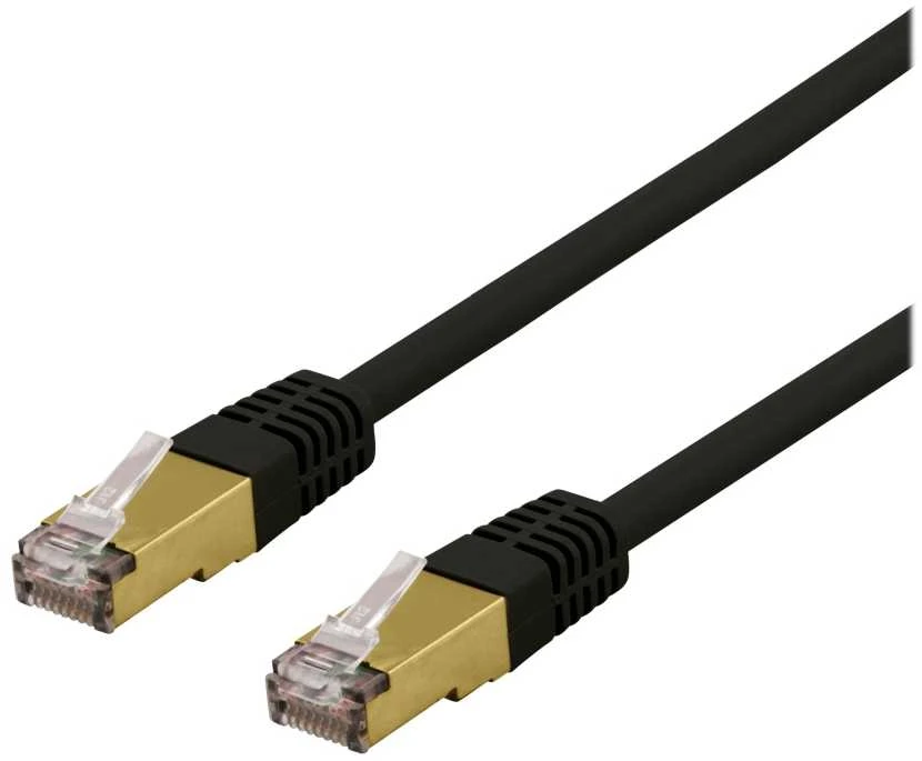 DELTACO S/FTP Cat6a jungiamasis kabelis, delta sertifikuotas, LSZH, 3 m, juodas