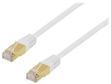 Patch kabelis DELTACO S/FTP Cat7, 3m, 600MHz, Delta sertifikuotas, LSZH, RJ45 jungtys, baltas / STP-73V