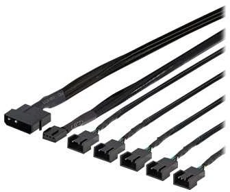 DELTACO skirstytuvas PWM-fläktar, 4 kontaktų iki 5x4 kontaktų ho, Molex ström