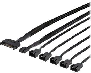 Skirstytuvas DELTACO skirtas PWM aušintuvams, 4-pin į 5x4-pin female, SATA / SSI-69