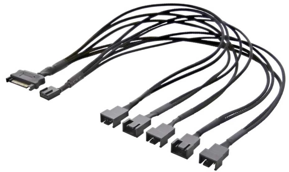 Skirstytuvas DELTACO skirtas PWM aušintuvams, 4-pin į 5x4-pin female, SATA / SSI-69