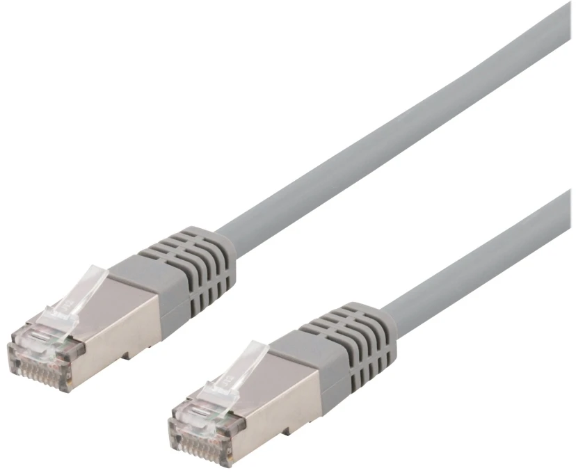 DELTACO STP-611AU - Komutacinis kabelis - RJ-45 (kištukas) į RJ-45 (kištukas) - 1,5 m - F/UTP (folija dengta neekranuota susukta pora) - CAT 6a - be halogenų, lieto korpuso - pilkas