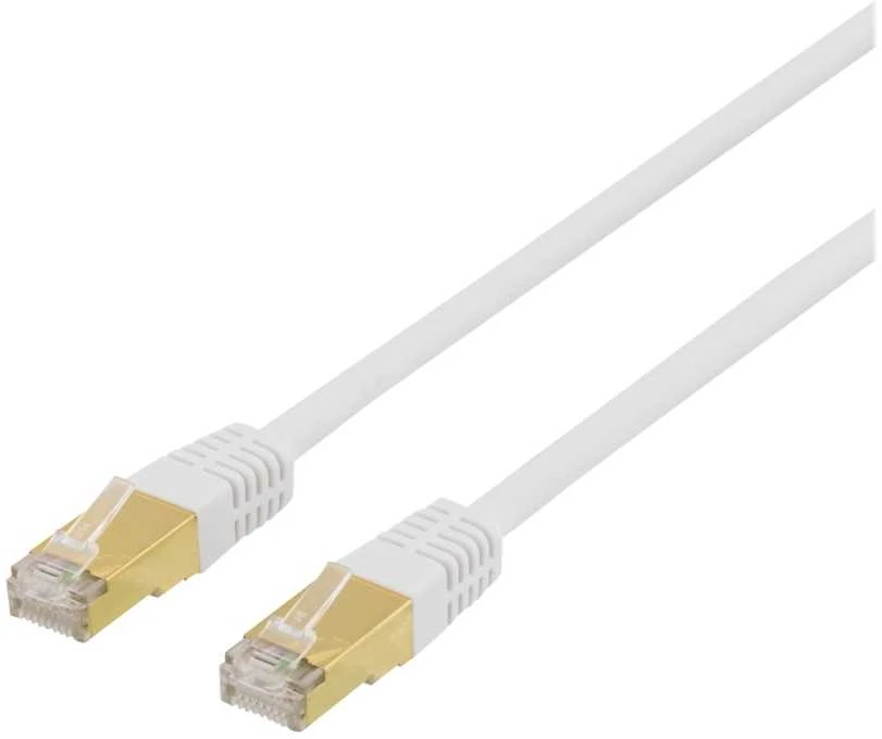 Patch kabelis DELTACO S/FTP Cat7, 1m, 600MHz, Delta sertifikuotas, LSZH, RJ45 jungtys, baltas / STP-71V