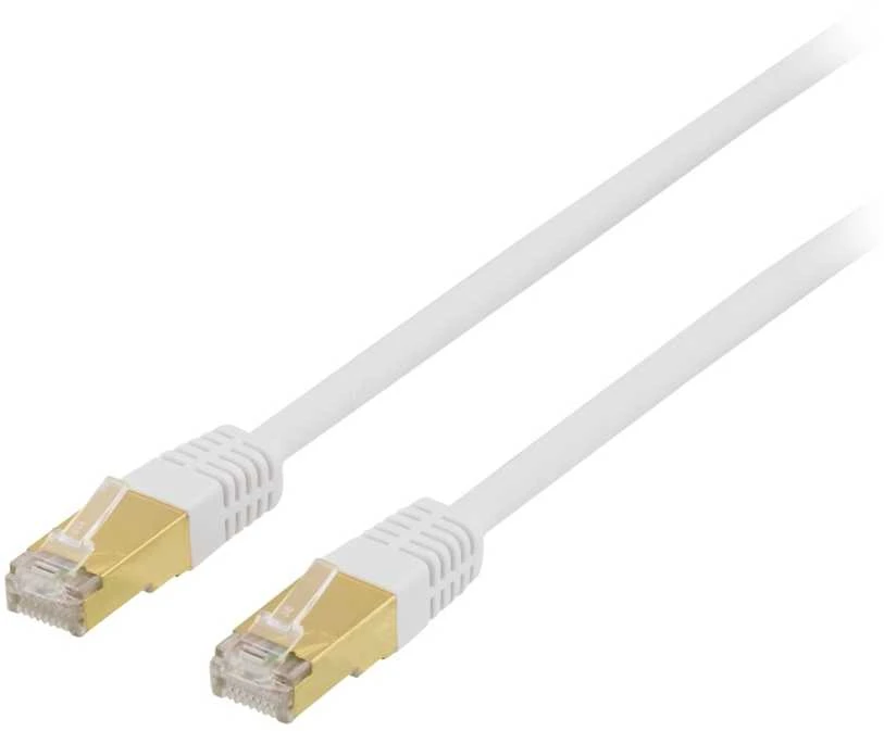 Patch kabelis DELTACO S/FTP Cat7, 2m, 600MHz, Delta sertifikuotas, LSZH, RJ45 jungtys, baltas / STP-72V