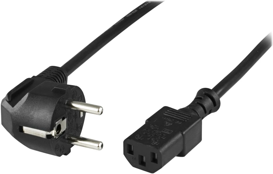 Kabelis DELTACO kampinis CEE 7/7 į tiesus IEC 60320 C13, 10m / DEL-111A