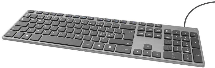 Klaviatūra Deltaco TB-801 - Full-size (100%) - USB - Membrane - QWERTY - Pilkas
