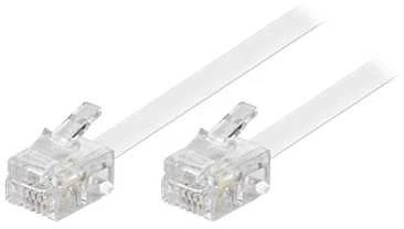 DELTACO telefono kabelis RJ11-RJ11 vyriškas / vyriškas 3m, baltas