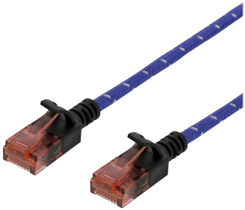 DELTACO Tough Slim CAT.6A U/UTP Komutacinis kabelis, 28AWG, 3.8mm, 1m, Mėlyna