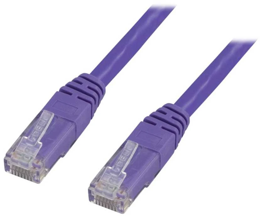 DELTACO U / UTP Cat6 patch kabelis, 0.3m, 250MHz LSZH, violetinis / TP-603P